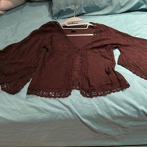Eyelet knit cardigan